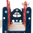 thumbnail image 6 of Kids Slide Playset with Climber, Toddlers Freestanding Castle with Basketball, Storage Area, Tunnel for Indoors and Outdoors, Gift for Children, Red and Blue, 6 of 6