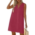 thumbnail image 6 of Taqqpue Womens Plus Size Swimsuit Cover Up Blouse Sleeveless V Neck Button Down Shirt Dresses Tops Summer Beach Vacation Knee Length Bathing Suits Dresses Under 10 Dollars for Women, 6 of 9