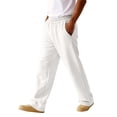 thumbnail image 4 of Men's Baggy Sweatpants Wide Leg Lounge Sweat Pants with Pockets White 3XL, 4 of 6