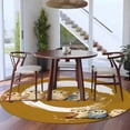 thumbnail image 3 of Round Rug 6Ft Washable Non-Slip, Japanese Style Circle Area Rugs for Living Room Bedroom, Brown Country Vintage Owl Birds Branches Indoor Floor Mats Carpet Runner for Home Decor Aesthetic, 3 of 8