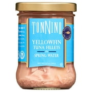 Tonnino Premium Yellowfin Tuna Fillet in Spring Water, 6.7 oz, Jar, Wild Caught