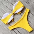 thumbnail image 3 of WILLBEST Trajes de Baño Mujer Completo Conjunto de Bikini Bandeau de Corte Alto Con Lazo Sólido Sexy Para Mujer Traje de Baño de Dos Piezas, 3 of 3