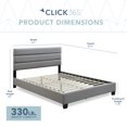 thumbnail image 3 of ClickDecor Hudson Upholstered Bed Queen Gray, 3 of 7