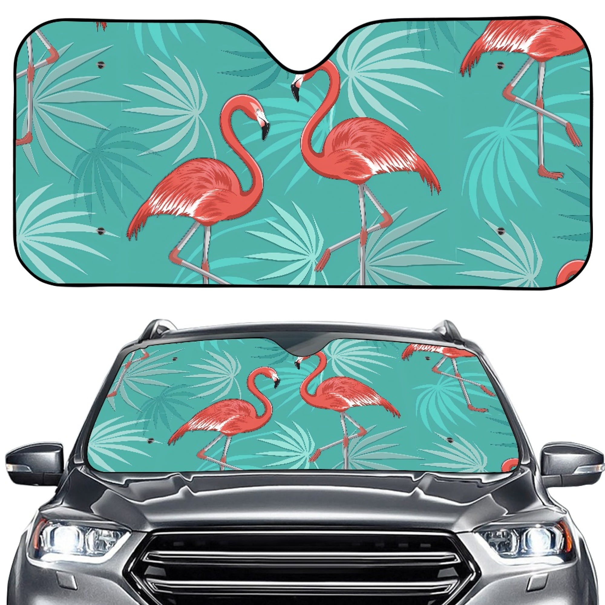 Bivenant Store Flamingo Automotive Windshield Sunshades Car Shield Sun Protector Shades for
