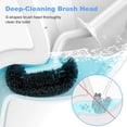 thumbnail image 2 of Toilet Bowl Brush Holder Set: Curved Design with Holder for Deep Cleaning Under Rim - Compact Hidden Scrubber for Small Space - Modern RV Bathroom Accessories - White 1 Pack, 2 of 3