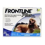Frontline Plus for Medium Dogs, 23-44 lbs, Flea & Tick Control, 3 Ct.