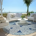thumbnail image 6 of Addison Rugs Chantille Indoor/Outdoor Transitional Circles Navy Washable Round Rug, 8' x 8', 6 of 6