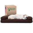 thumbnail image 1 of Furhaven Cama de gel refrescante para perros grandes con refuerzos extraíbles y funda lavable, para perros de hasta 95 libras - Sofá acolchado - Café, Jumbo/XL, 1 of 5
