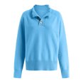 thumbnail image 6 of vigerkar Sweaters Women Polo Collared Knit Long Sleeve Pullover | Soft Lightweight Cozy Feel, Winter Dressy (Blue, L), 6 of 7