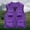Purple, variant on Mens Lightweight Sai Travel Fishing Vest Photography Outdoor Work Cargo Vest with Muti Pockets Big and Tall Size S-6XL Yellow