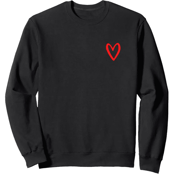 Men’s Valentine’s Day Sweatshirt – Heart Graphic, Romantic Gift for Him
