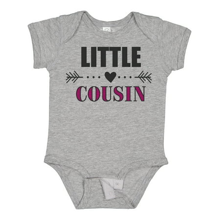 

Inktastic Little Cousin with Heart Arrow Gift Baby Girl Bodysuit