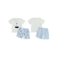 thumbnail image 2 of BemeyourBBs Toddler Boys Summer Outfits Sailboat Embroidery T-Shirts Shorts, 2 of 9