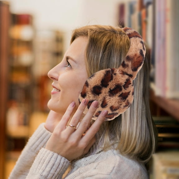 FELTECHELECTR cold weather headbands Earmuffs Khaki Plush 1Pack Cold-resistant Fashionable Women Daily Wear