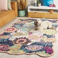 thumbnail image 3 of SAFAVIEH Jardin Jack Floral Area Rug, Navy/Ivory, 6' x 6' Square, 3 of 11