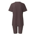thumbnail image 4 of Womens Two Piece Outfits Short Sleeve Tops Short Pants Running Yoga Sport Sets, 4 of 5