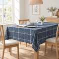 Grid Embroidered Square Hemmed Tablecloths 60x60in Navy Blue - Walmart.com