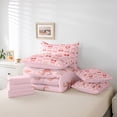 thumbnail image 6 of jejeloiu Sweet Cherry Strawberry 7-Piece Twin Bedding Sets,Cute Cartoon Bowknot Bedding Comforter Set,Pink Bowtie Bow Sheet Sets For Girl,Super Cozy Room Decor Reversible, 6 of 8