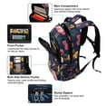 thumbnail image 5 of FORMRS Unisex Backpack Elementary School Travel Bookbag with Reflective Stripes, Red Floral Flamingo, 5 of 7