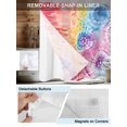 thumbnail image 3 of No Hook Cloth Fabric Shower Curtain with Snap in Liner, Colorful Waterproof Shower Curtains Set with See Through Top Window, Ethnic Modern Abstract Geometric Bath Curtains Shower 54"x78", 3 of 6