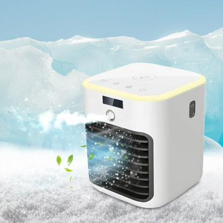 

Mini 3 In 1 Evaporative Air Coolin G Cooler - Personal Portable Air Conditioner Fan W/12H Timer A Djustable Wind Direction W/2 Speeds 500ML Water Tank
