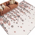 thumbnail image 2 of Spring Floral Washable Living Room Rugs 5'x8', Japanese Watercolor Cherry Blossom Romantic Flowers Low Pile Throw Large Area Rug Non-Slip Sturdy Edge Binding Carpet for Living Room Kitchen Office, 2 of 9