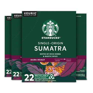 Starbucks Single-Origin Sumatra, Dark Roast Keurig K-Cup Coffee Pods, 100% Arabica, 88 Count