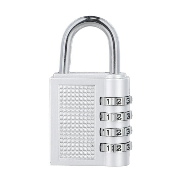 4-Digit Password Combination Padlock Zinc Alloy Suitcase Smart Password Lock Silver L