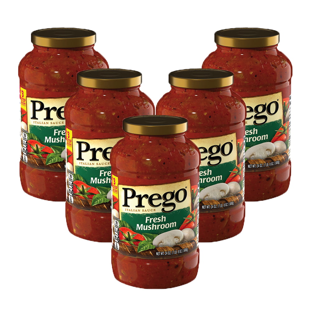 (5 Pack) Prego Fresh Mushroom Italian Sauce, 24 oz. - Walmart.com ...