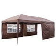 thumbnail image 2 of HiMiss 1 Set 210d Silver Oxford Cloth Steel Lt-3x6m 4 Sides Dark Coffee Color 2 Windows Right-angle Foldable Shed, 2 of 7