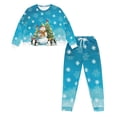 thumbnail image 2 of DISNIMO Snowflake Snowman Printed 2 Piece Pajama Sets Long Sleeve Top and Long Pants Sets Fashion Comfywear Crew Neck Pullover Top with Long Pant Set, XL, 2 of 7