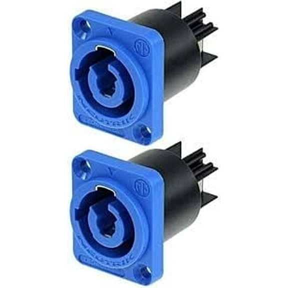 (2) Two Original NEUTRIK NAC3MPA-1 PowerCON "IN" BLUE Chassis Panel Mount Power
