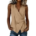 thumbnail image 3 of Brqkzdu Womens Summer Tank Tops Wrap V Neck Work Sleeveless Shirts Dressy Casual Comfy Lightweight Business Vest Tops, 3 of 7