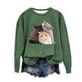 thumbnail image 4 of CLOISE Sweatshirt for Women Printed Pullover Sweatshirts Round Neck Long Sleeve Hoodies Shirts Green Drop Shoulder Basic Tees Fall Cute Preppy Clothes XL, 4 of 4