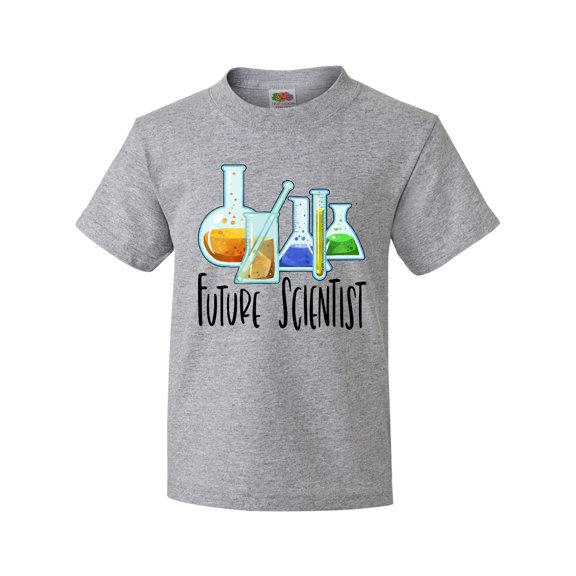 Inktastic Future Scientist with Beakers, Test Tubes and Formulas Youth T-Shirt