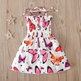 thumbnail image 4 of HAOYUNL Kids Teen Girls'Halter Dresses Floral Print Pullover Summer Spaghetti Strap Dress Sundress A-line Dress Big Little Girls Dress for 1-5T, 4 of 9