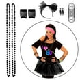thumbnail image 6 of 80s Costume Accessories for Women, T-Shirt Tutu Fanny Pack Headband Earring Necklace Fishnet Gloves Legwarmers Party Accessories For Women, 6 of 9