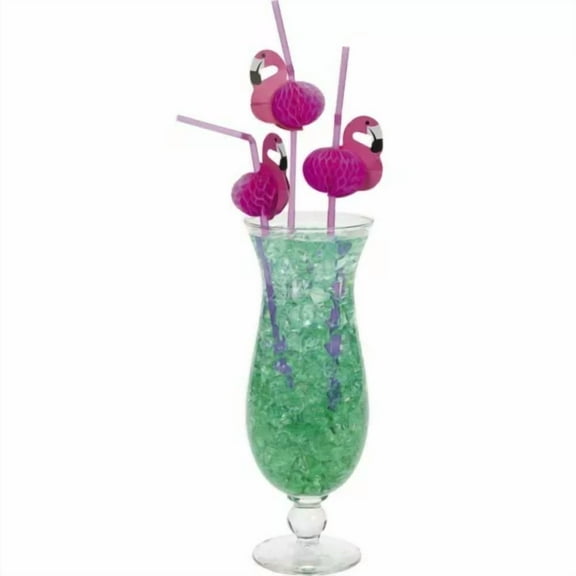 Tissue Flamingo Straws - 12 Count