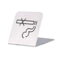 thumbnail image 2 of Stainless Steel No Smoking Table Tent Sign Double Side Free Standing No Smoking Sign for Office Hotel (Cigarette), 2 of 7