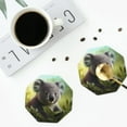 thumbnail image 4 of Yiaed Daisy Koala Print Leather Coasters for Drinks - Cup Coasters Coffee Table Kitchen Table Bar, Home & Office Gifts Handmade Drink Coasters-Octagon, 4 of 6