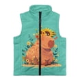 thumbnail image 4 of Garronmavis Capybara Zippered Vest Stand Collar Sunflowers Boys Vest Size 7-8 Comfortable Winter Lightweight Sleeveless Fleece Jacket with Pocket Stylish Fall Outfits Fashion Clothing, 4 of 7