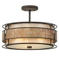 thumbnail image 7 of Urban Ambiance Luxury Art Deco Indoor Semi-Flush Ceiling Light, Medium Size: 12"H x 16"W, with Moroccan Elements, Copper Revival Finish and Oyster Mica Inner Shade, Mosaic Tile Outer Shade, UQL2435, 7 of 7