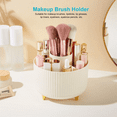 thumbnail image 5 of Pen Holder with 5 Slots,Makeup Brush Holder Organizer,360 Degree Rotating Pencil Holder for Desk Organizer,Office Supplies,Home（Beige）, 5 of 5