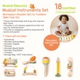 thumbnail image 6 of Wooden Musical Instruments Set for Toddlers 18+ Months - 7PCS Montessori Educational Learning Toys with Xylophone, Maracas, Trumpet & Storage Bag for Kids Baby, 6 of 8