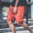 thumbnail image 2 of Thousandth Streetwear Cargo Shorts Men Vintage Elastic Waist Everyday Shorts Drawstring Casual Work Shorts Breathable Fashion Summer Shorts for Men, 2 of 8
