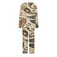 thumbnail image 4 of Pajamas for Women Pajamas Set for Women Pjs Ladies' Christmas Printed V-Neck Casual Long Top Pants Pajama Set, 4 of 5