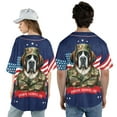 thumbnail image 5 of Happy Father's Day Honoring Veterans Saint Bernard in Army Uniform All Over Print 3D Baseball Shirt St Dog Lover Softball Sport - 13007, 5 of 6