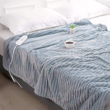 MaxKare Heated Blanket 50" x 60", Electric Heated Throw Blanket with 4 Heat Settings Flannel Blanket & 3 Hours Auto Shut Off, Machine Washable, Home Office Use