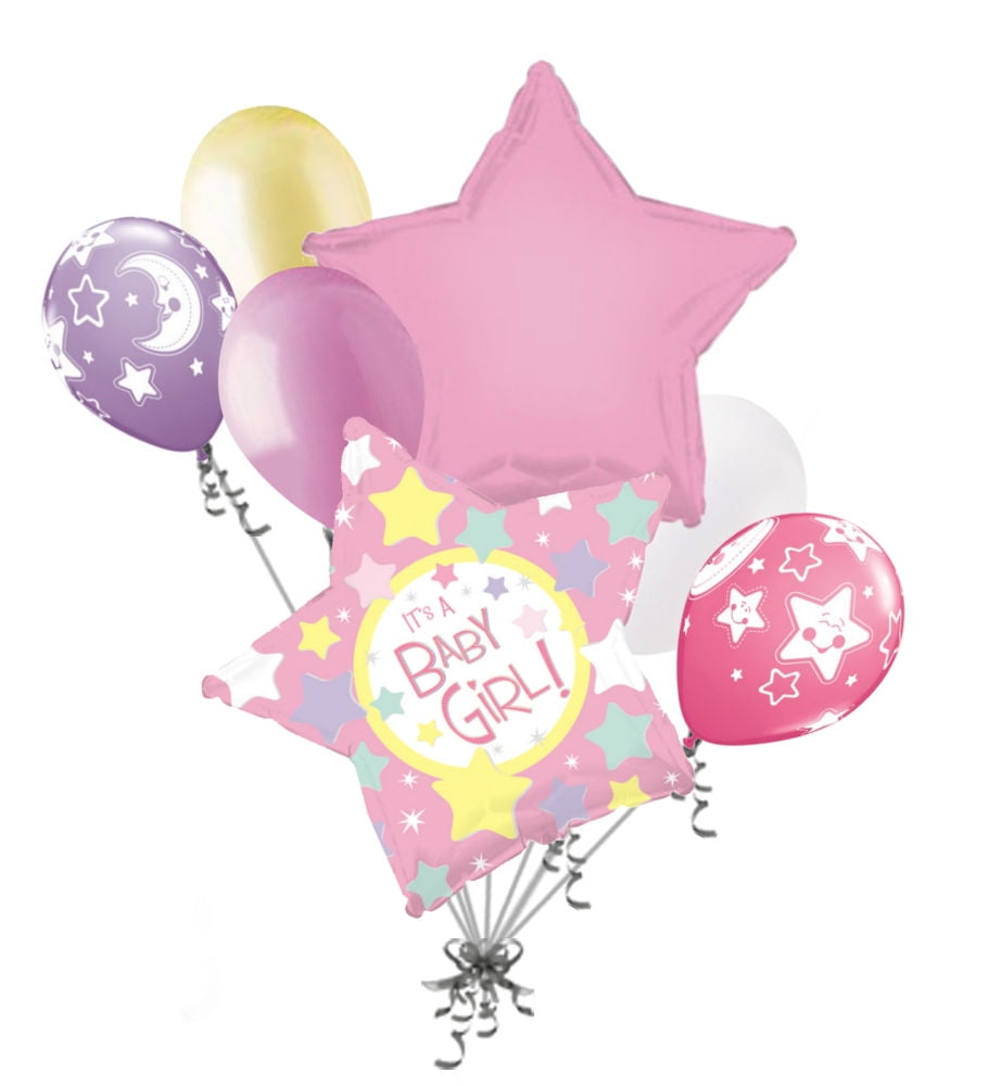Details about   7 pc Pink Tweet Bird Baby Girl Balloon Bouquet Decoration Welcome Home Shower 