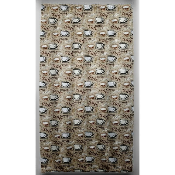 Coffee Beans French Door Curtain Panel with Tie Back (Unlined)